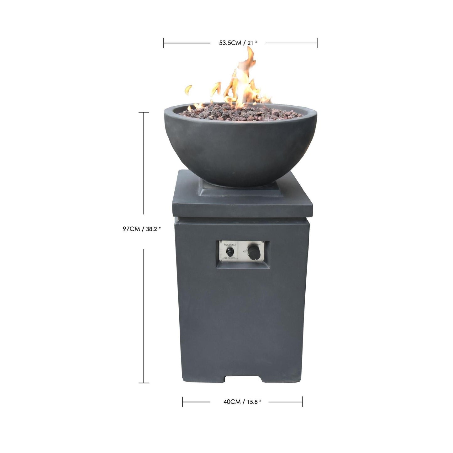 Modeno Exeter 21" Light Gray Fire Pit