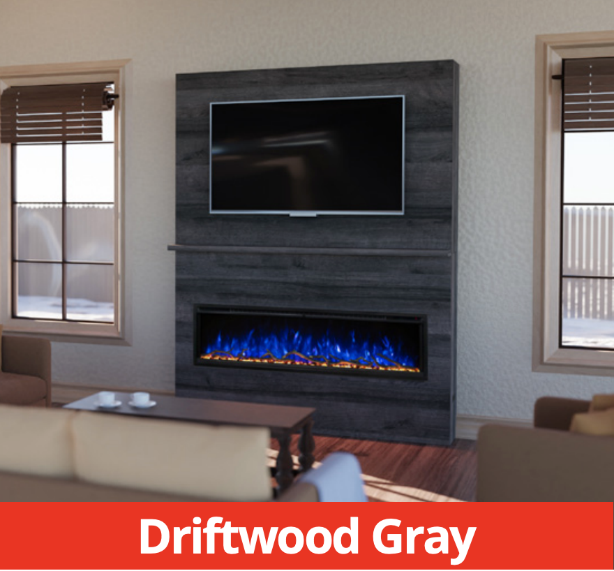Modern Flames Coastal Sand Allwood Media Main Wall System for OR60-SLIM