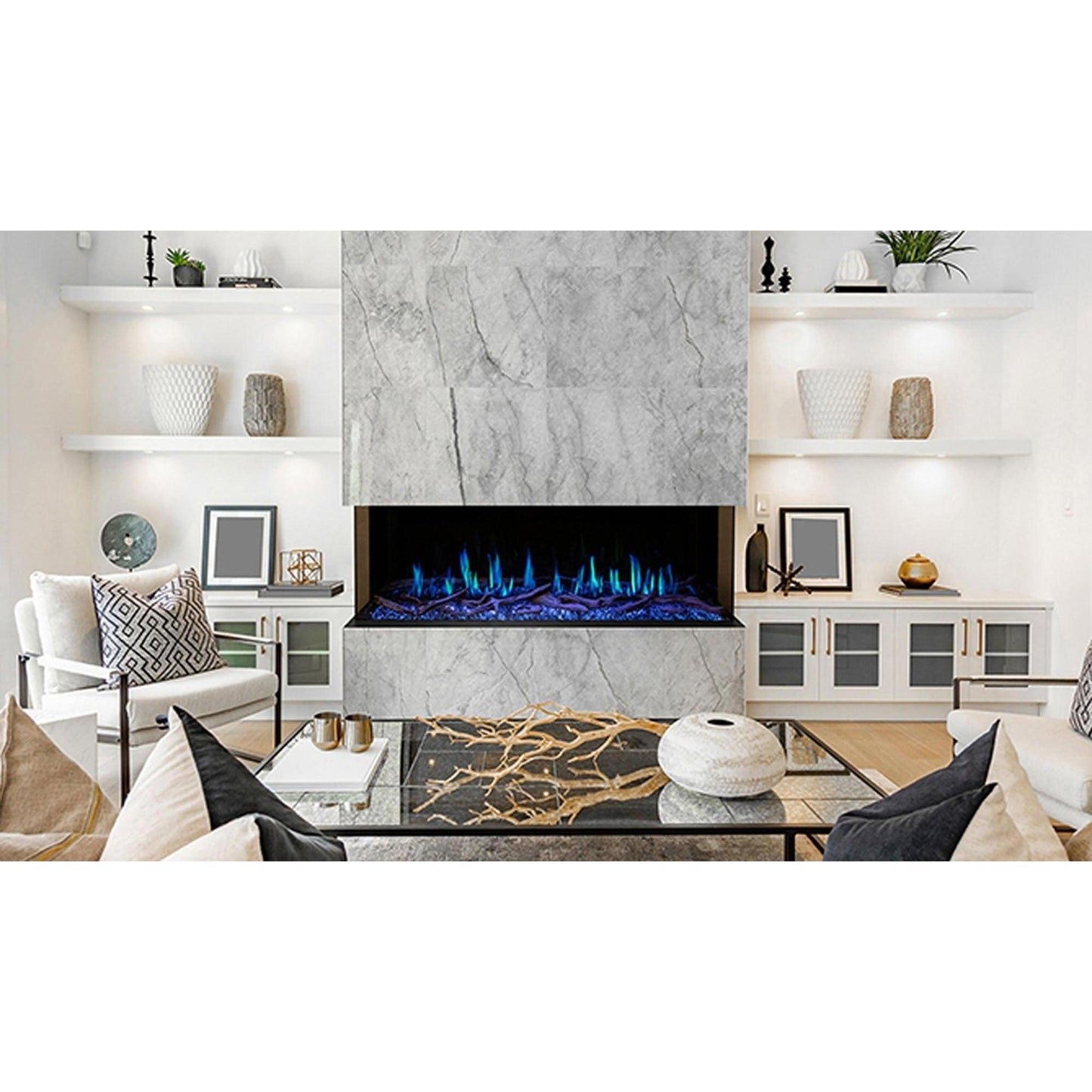 Modern Flames Orion Multi 100" Heliovision Built-in / Wall-Mounted Linear Smart Virtual Electric Fireplace