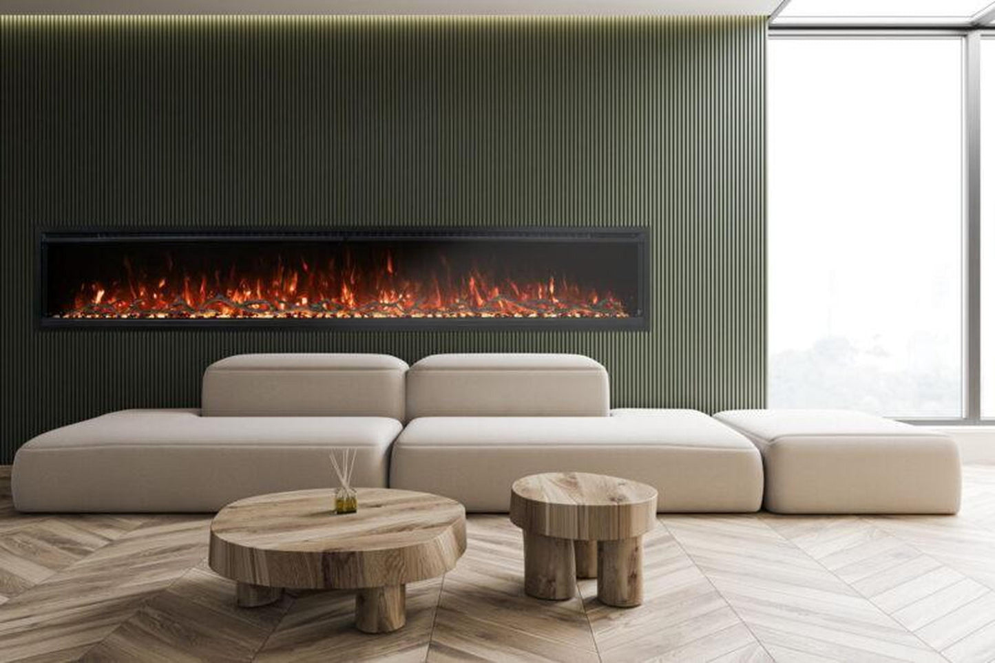 Modern Flames Spectrum Slimline 100" Wall-Mounted / Recessed Electric Fireplace