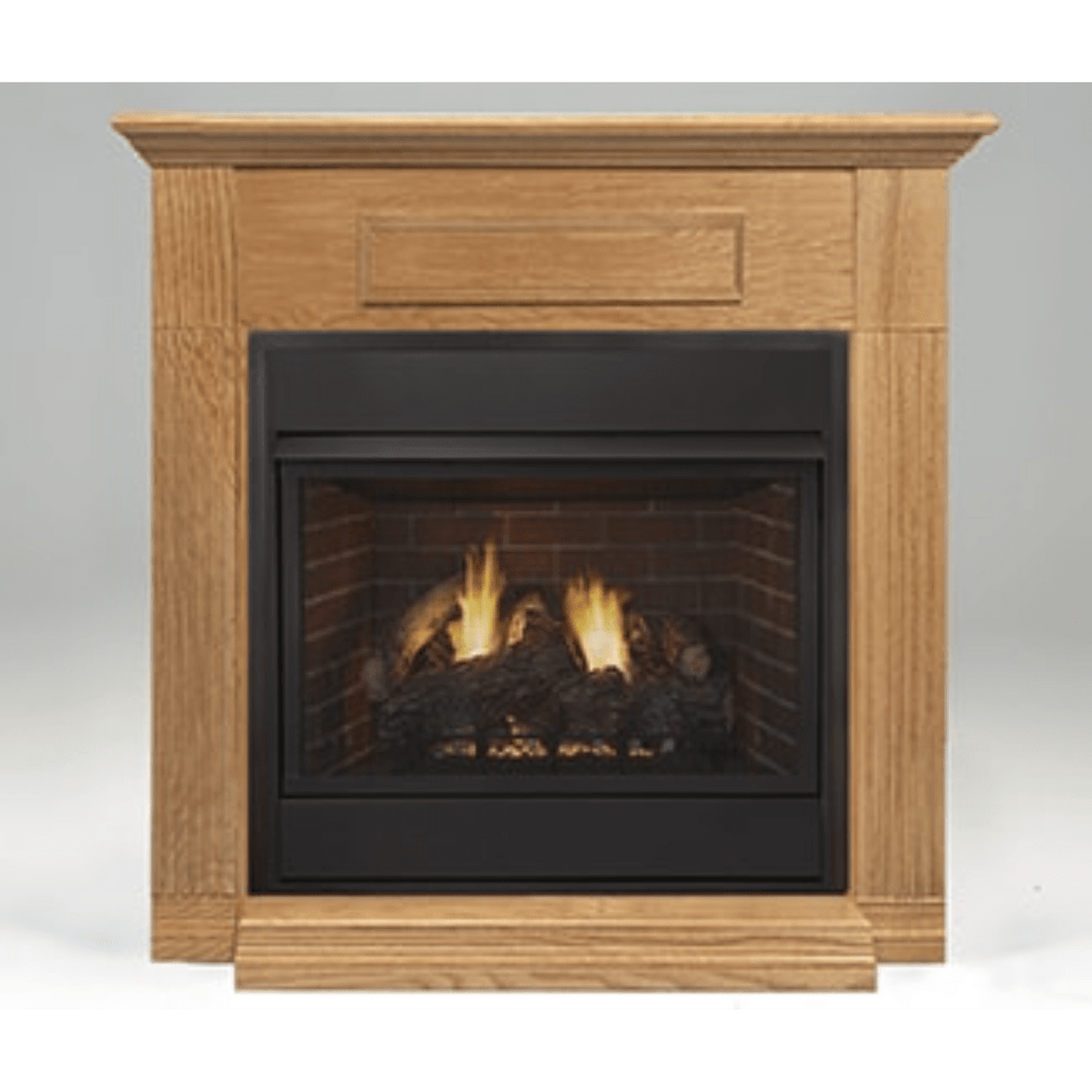Monessen 32" Honey Oak Surround Wall Mantel Cabinet With Hearth