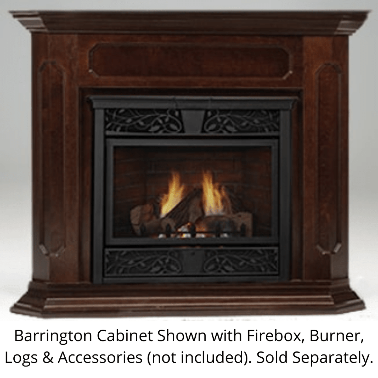 Monessen 52" Dark Walnut Barrington Adjustable Wood Wall Cabinet For Symphony Fireplace