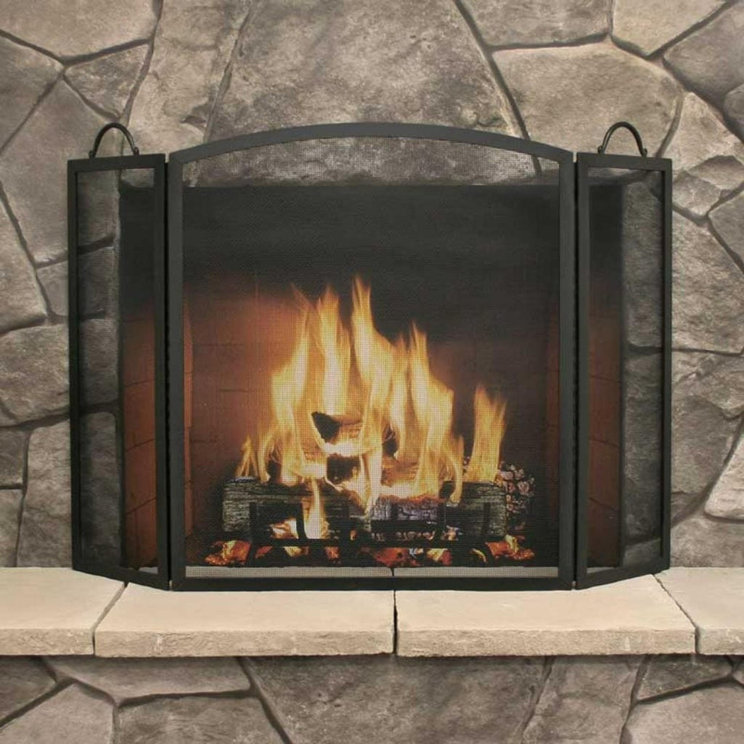 Napa Forge by Pilgrim 48" Traditional Arch 3 Panel Folding Screen