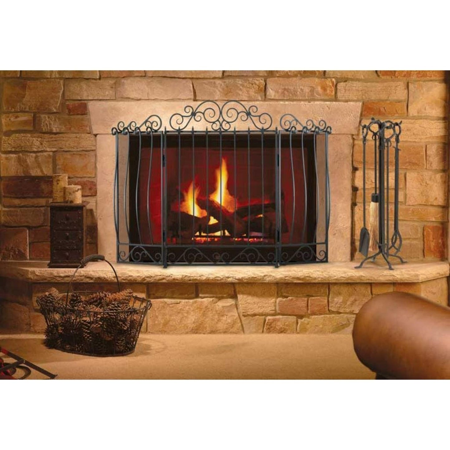 Napa Forge by Pilgrim 56" Villa 3 Panel Folding Screen