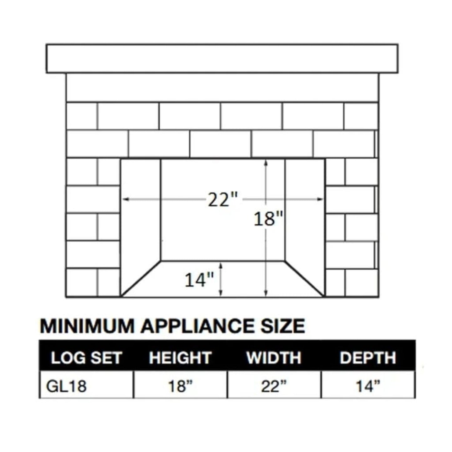 Napoleon Fiberglow 18" Vented Natural Gas Log Set With Electronic Ignition