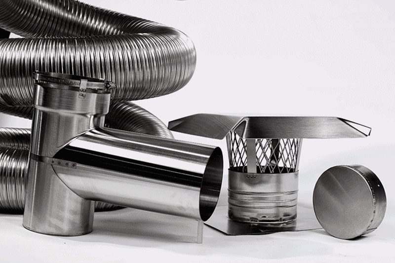 National Chimney M-Flex 3" x 35" Stainless Steel Pellet Tee Liner Kit