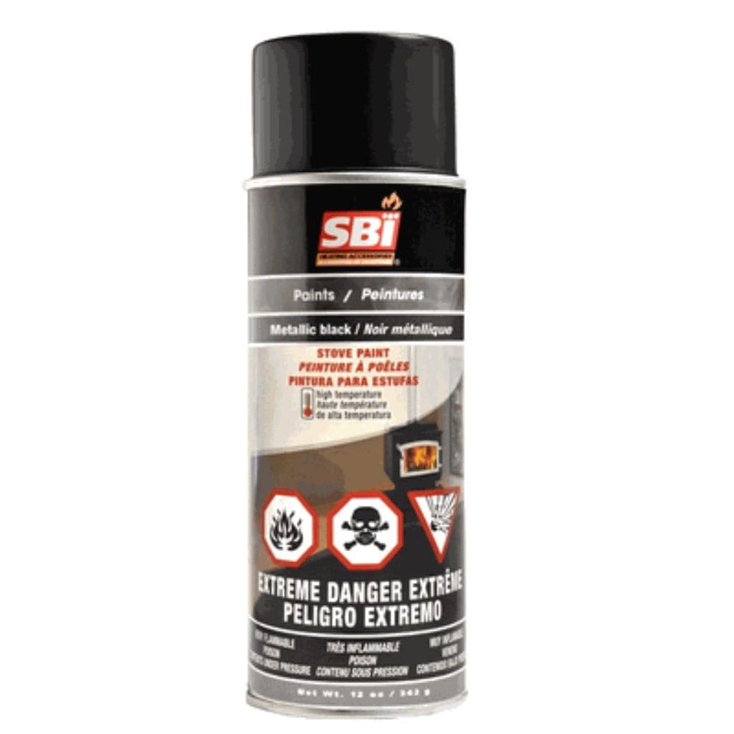 Osburn 12oz Metallic Black Stove Paint