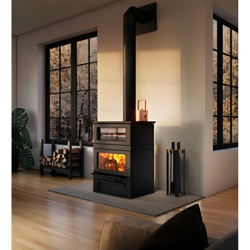 Osburn Gusto Wood Burning Cookstove With Black Decorative Moulding