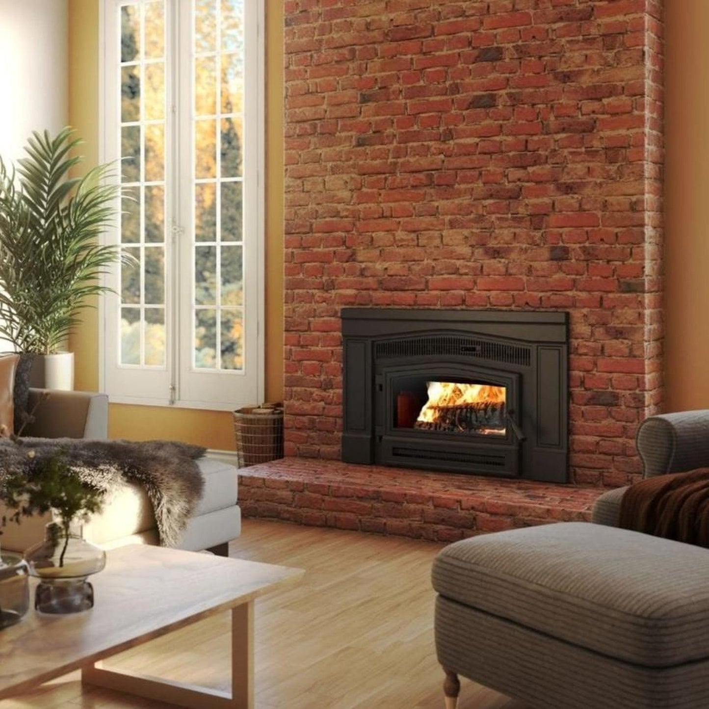 Osburn Matrix 1900 Wood Insert With Black Door Overlay