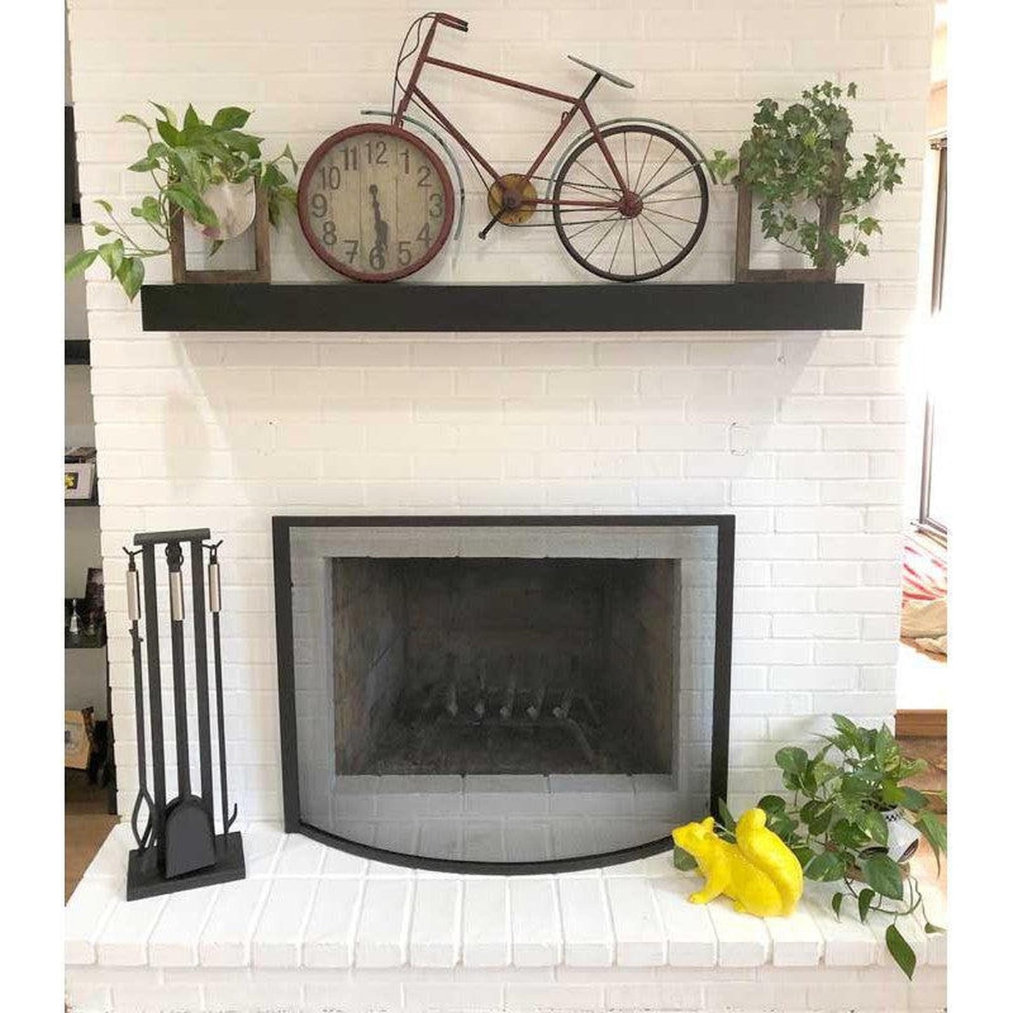 Pilgrim Contemporary 32" Matte Black 4-Piece Tool Set With Solid Brushed Steel Handles