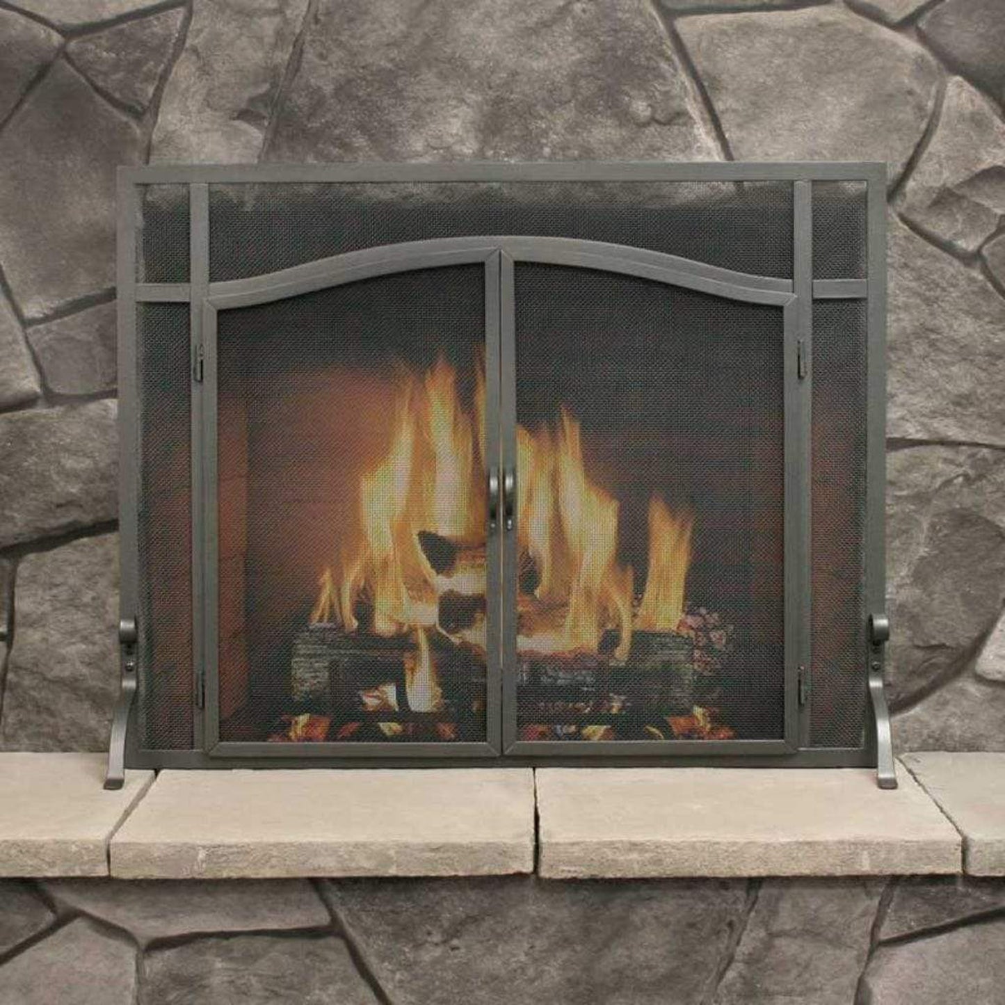 Pilgrim FGNDA Series 39" Matte Black Forged Iron Door Screen