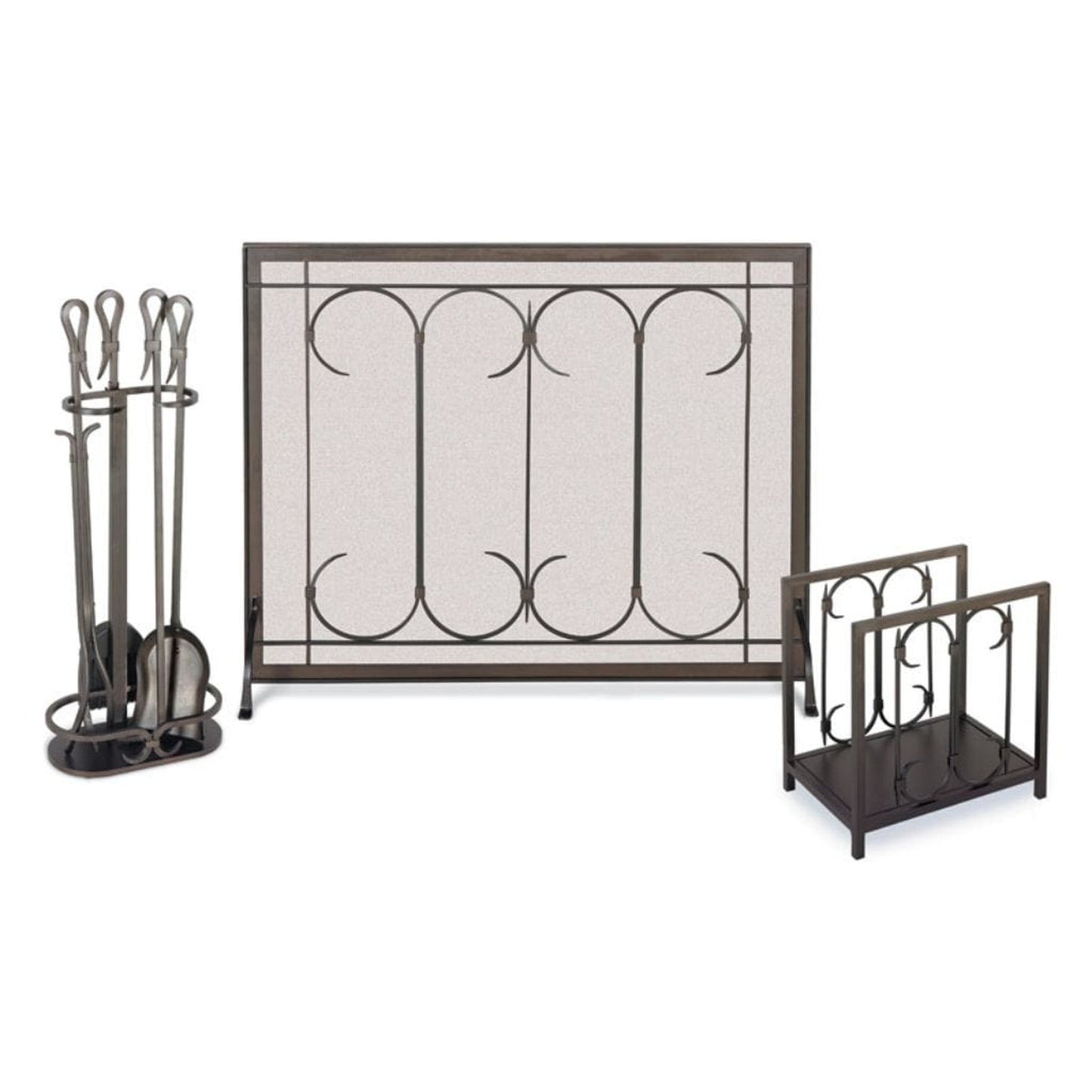 Pilgrim Iron Gate 39" Matte Black Straight Top Door Screen