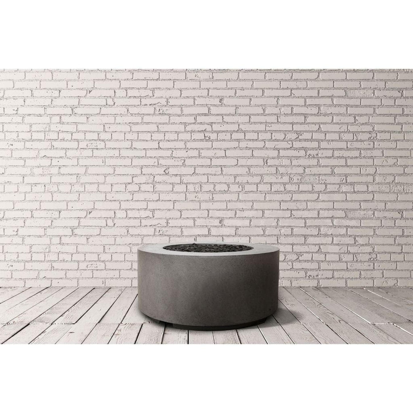 Prism Hardscapes Cilindro 36" Ebony Round Glass Fiber Reinforced Cement Natural Gas Fire Pit Bowl