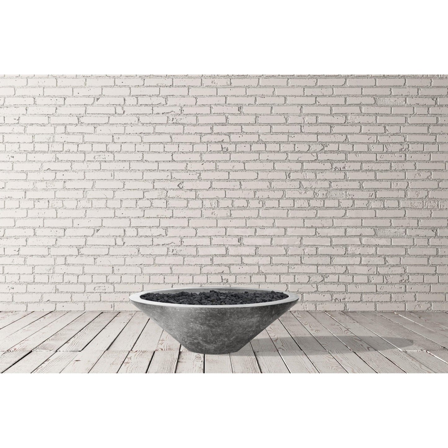 Prism Hardscapes Embarcadero Pedestal 31" Cafe Round Concrete Natural Gas Fire Pit Bowl