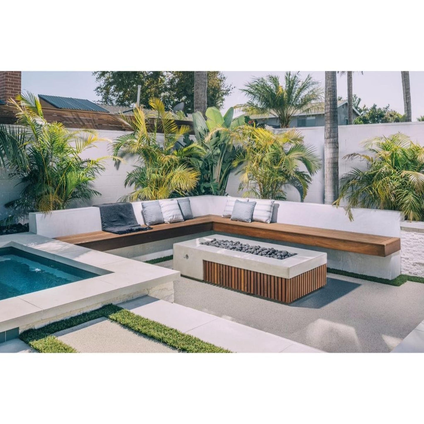 Prism Hardscapes Fairmont 72" Café Glass Fiber Reinforced Cement Natural Gas Fire Pit Table