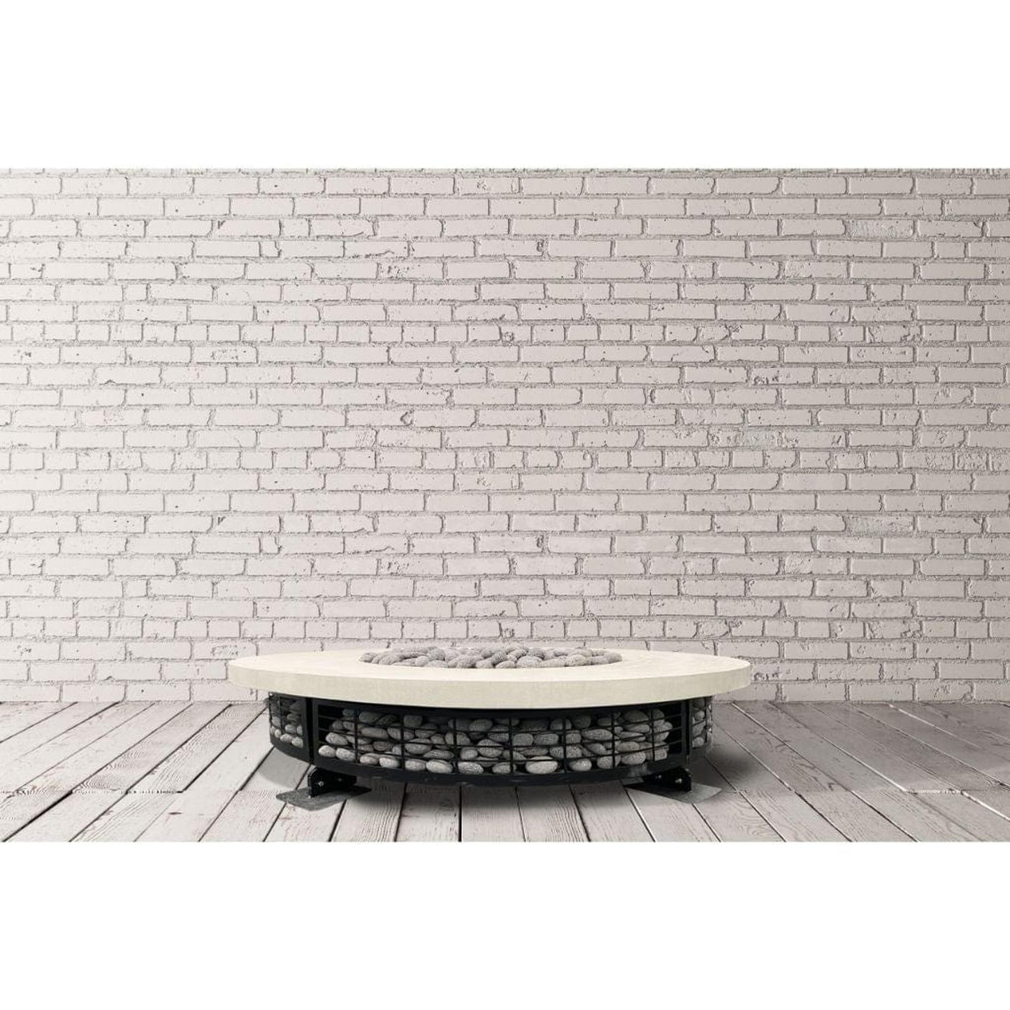 Prism Hardscapes Fuego 54" Ebony Round Concrete Natural Gas Fire Pit Table