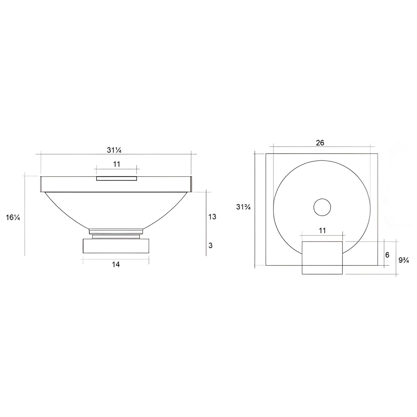Prism Hardscapes Ibiza 29" Coastal Concrete Water Bowl