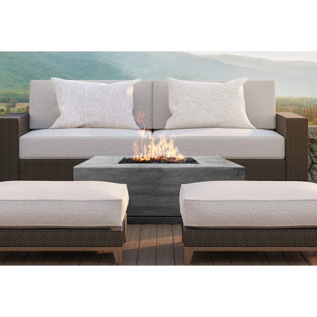 Prism Hardscapes Tavola 4 66" Pewter Rectangular Concrete Natural Gas Fire Pit Table