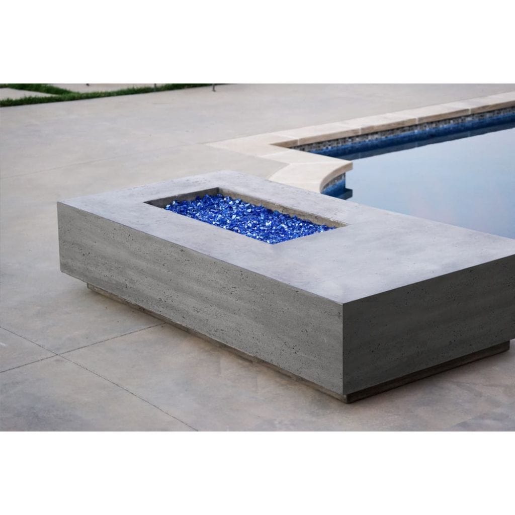 Prism Hardscapes Tavola 5 80" Ebony Rectangular Concrete Propane Gas Fire Pit Table