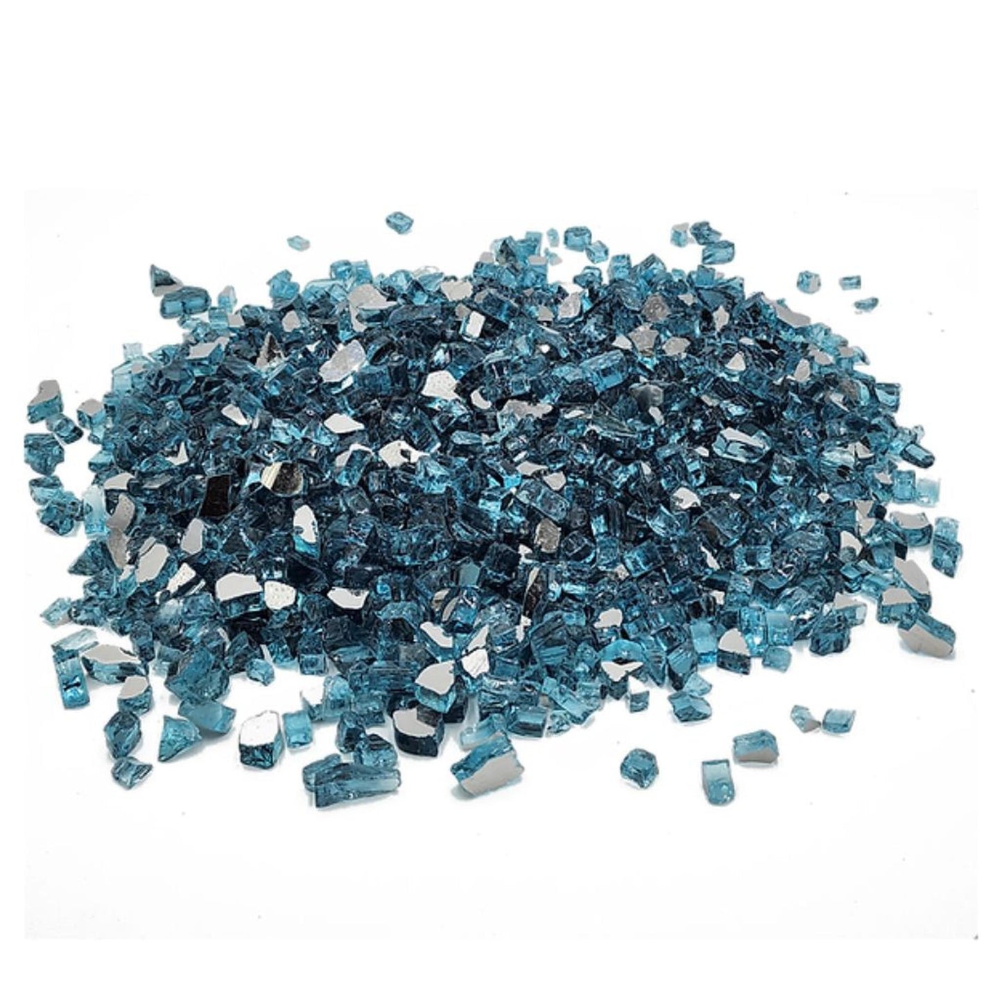PyroMania 75 lbs. of Aqua Blue Reflective Fire Glass