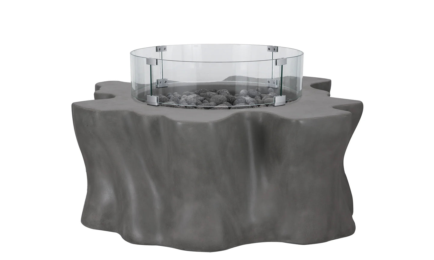 PyroMania Root 46" x 42" Slate Grey Finish Liquid Propane Outdoor Stump Fire Pit Table