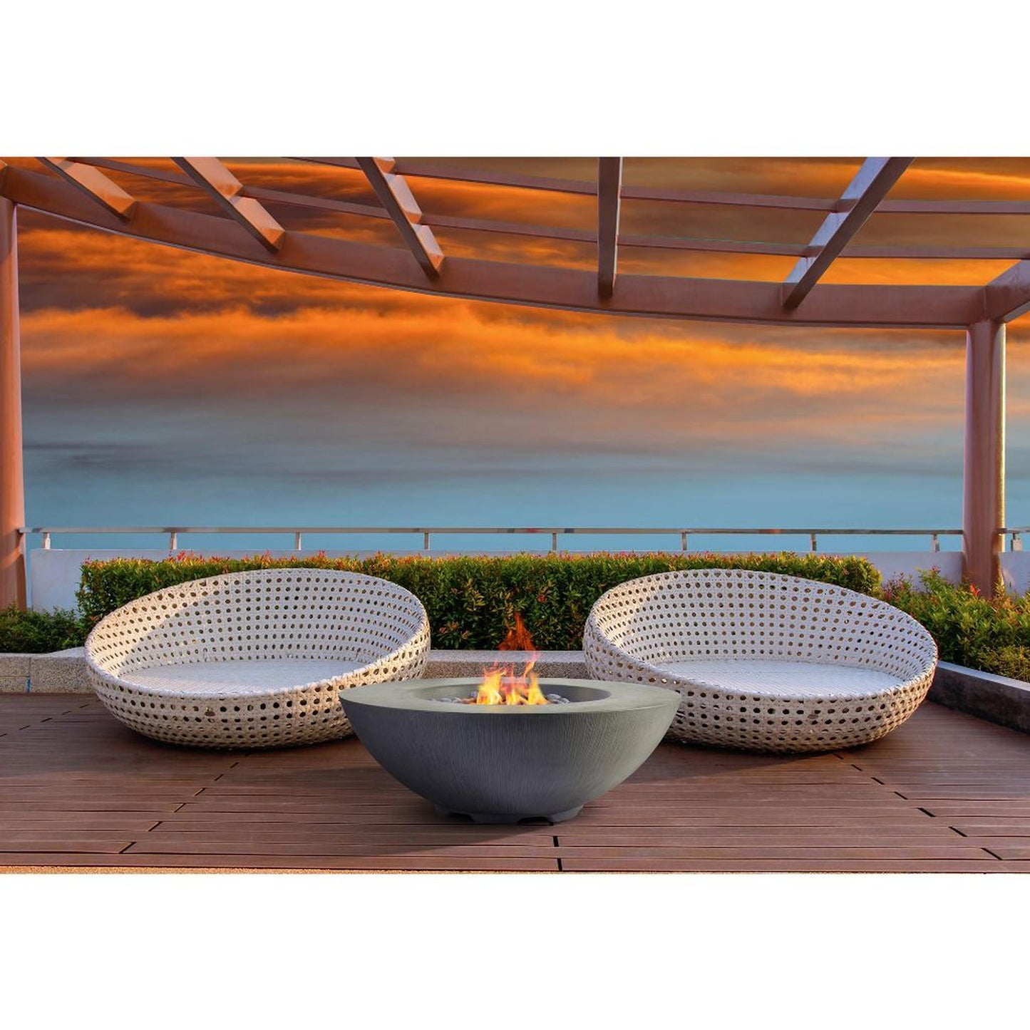 PyroMania Shangri-La 41" Charcoal Round Propane Gas Outdoor Fire Pit Table