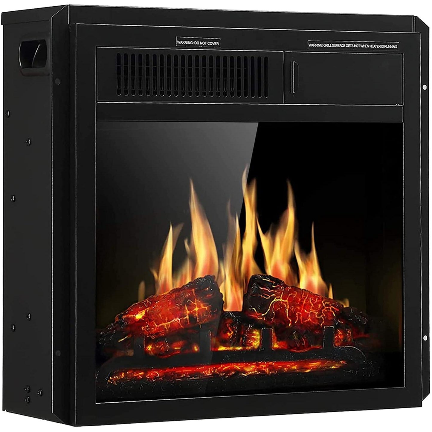 R.W.FLAME 20" Black Electric Fireplace Insert With 7-Flame Brightness Settings