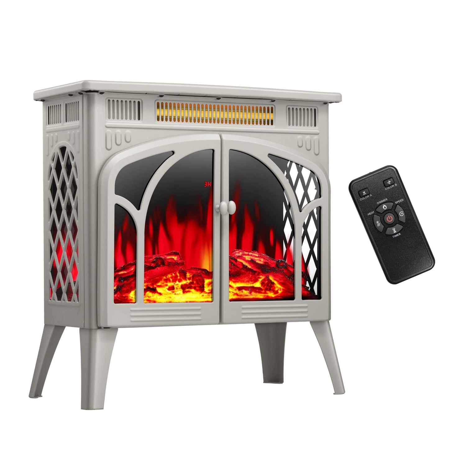 R.W.FLAME 24" Beige Electric Fireplace Stove Heater