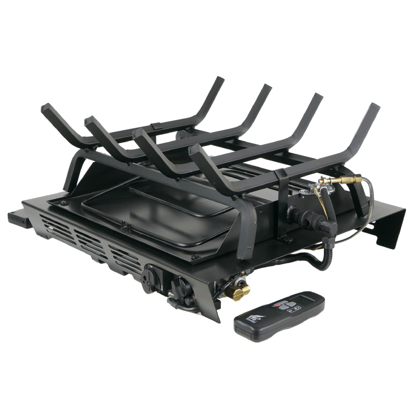 Rasmussen 15" Double Face Custom Embers Pan Vented Burner with Variable Remote Standing Pilot in Valve Vanisher - Propane
