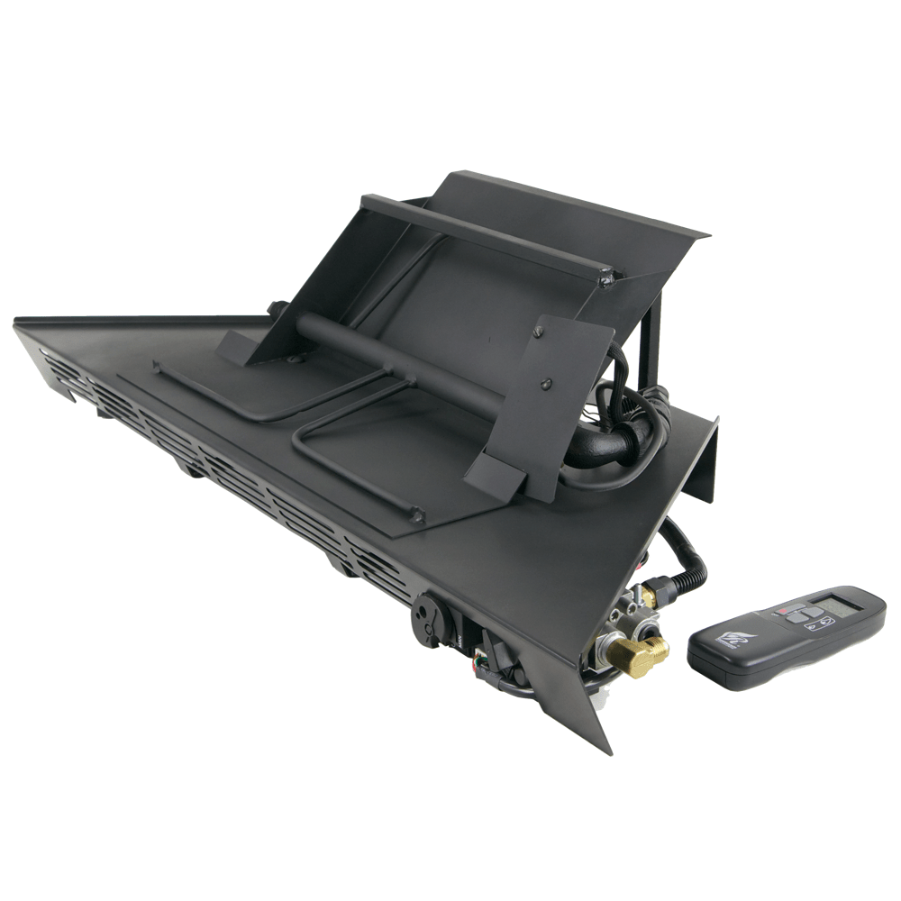 Rasmussen 36" Tipi/Andiron Vented Burner with Variable Remote Standing Pilot in Valve Vanisher - Natural Gas