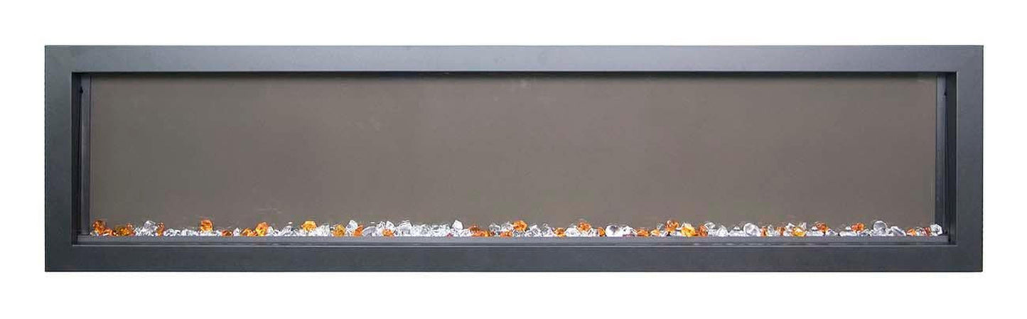 Remii by Amantii Extra Slim Series 65" Built-in Electric Fireplace With Black Steel Surround