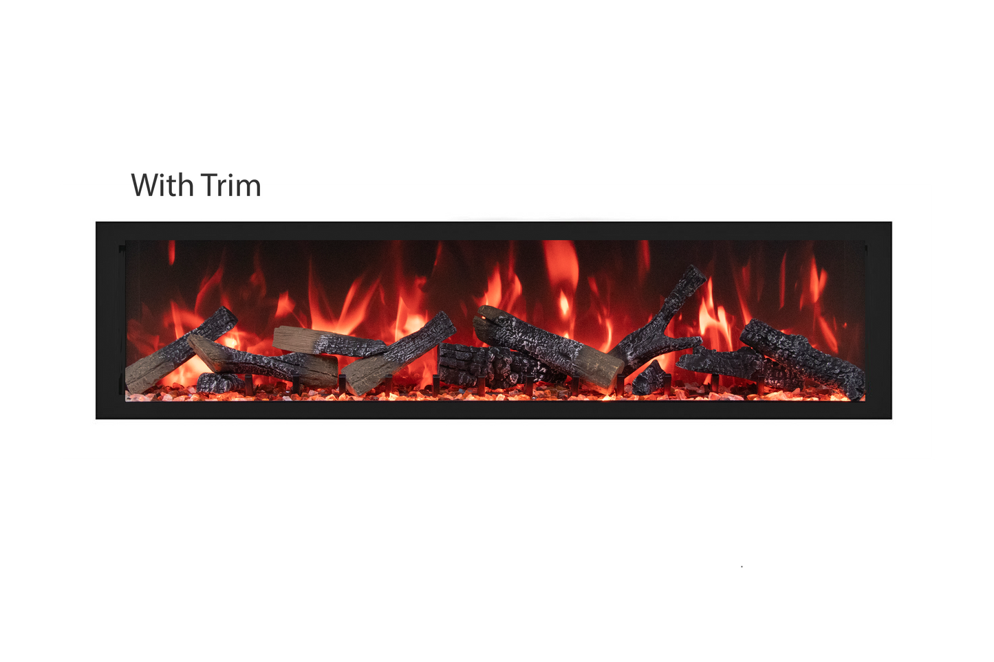 Remii by Amantii Extra Tall Series 55" Built-in Electric Fireplace With Black Steel Surround