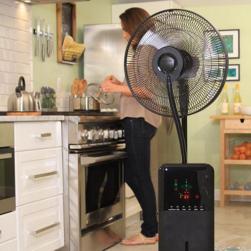 SUNHEAT CoolZone CZ500 51" Black Ultrasonic Dry Mist Fan With Bluetooth, Speaker, USB Port and Remote Control