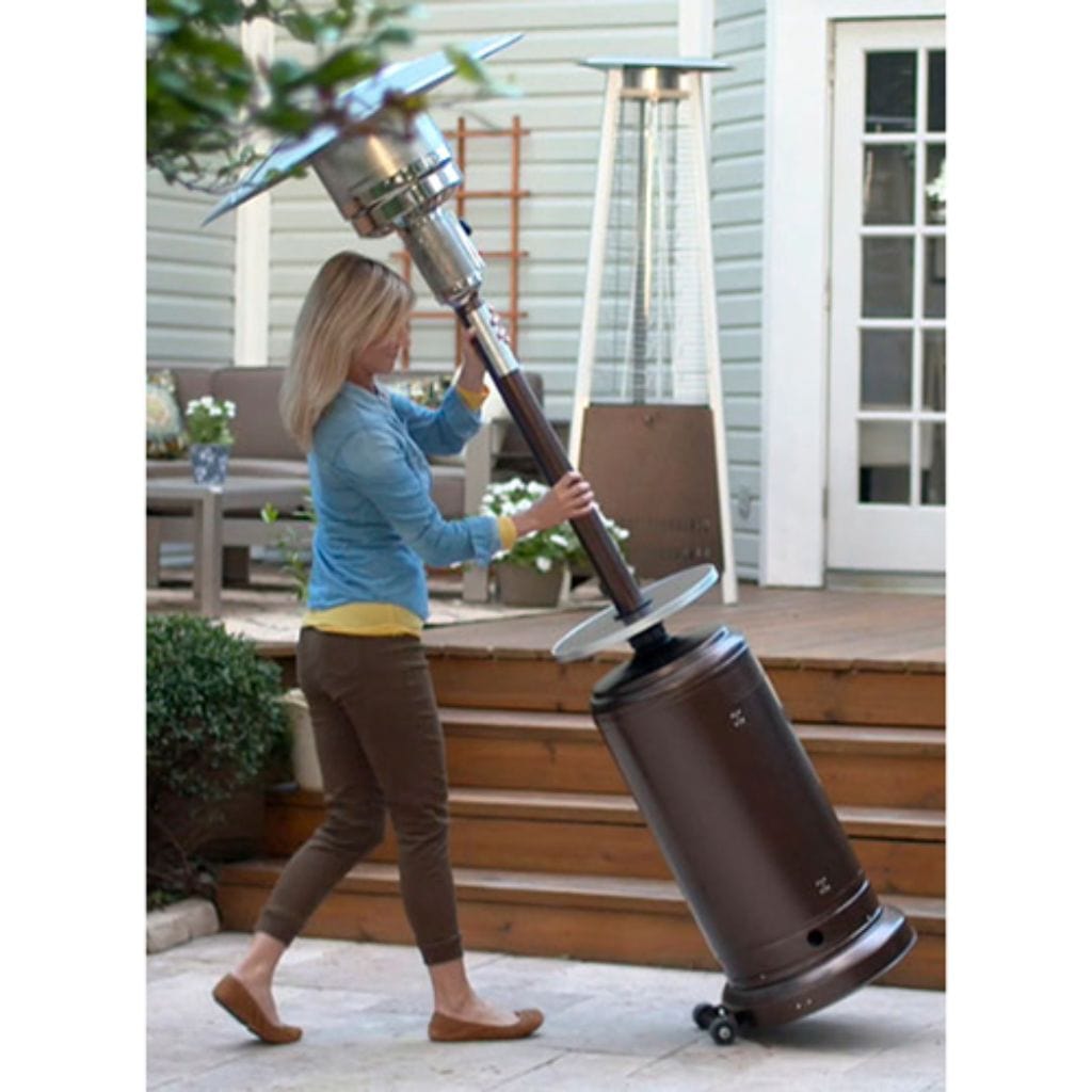 SUNHEAT PHRDBK 32" Matte Black Round Portable Propane Patio Heater Without Drink Tray