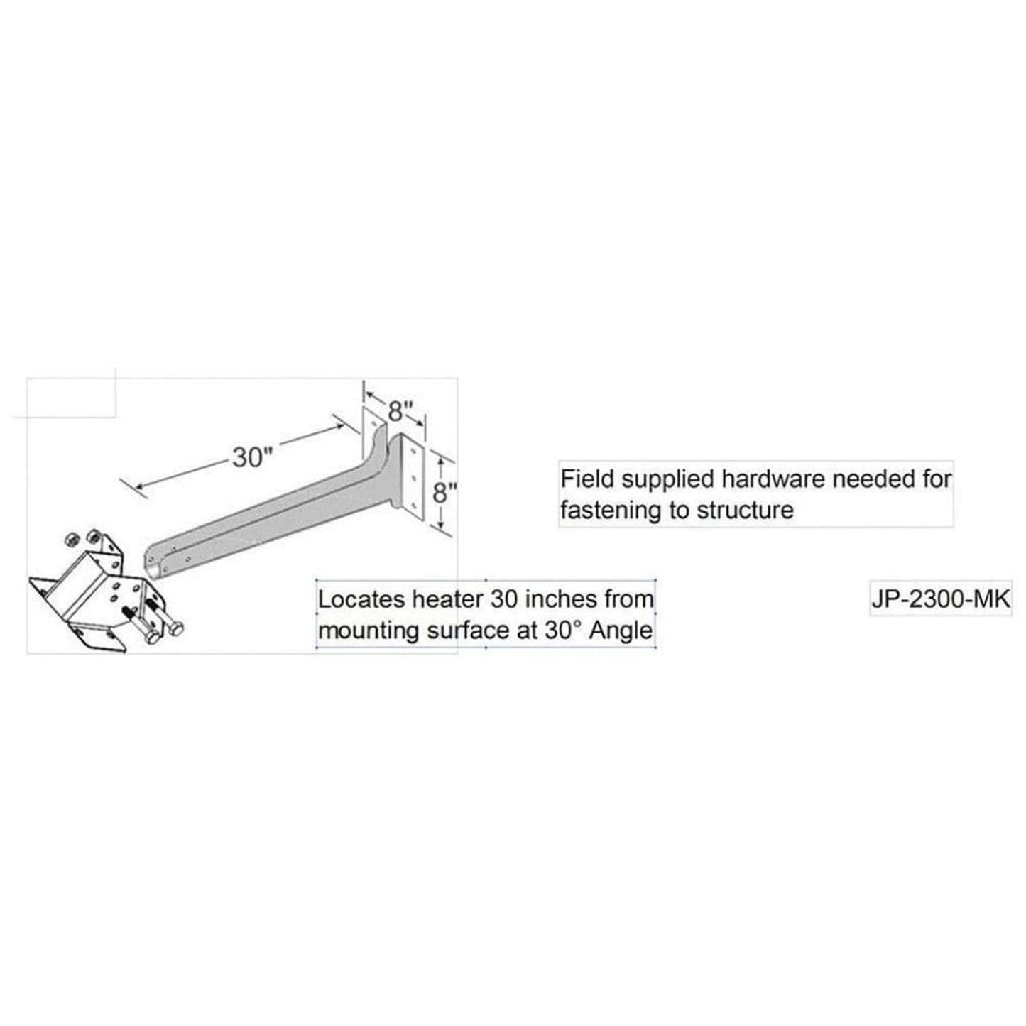 Schwank Wall Mount Arm Kit For Gas Heaters