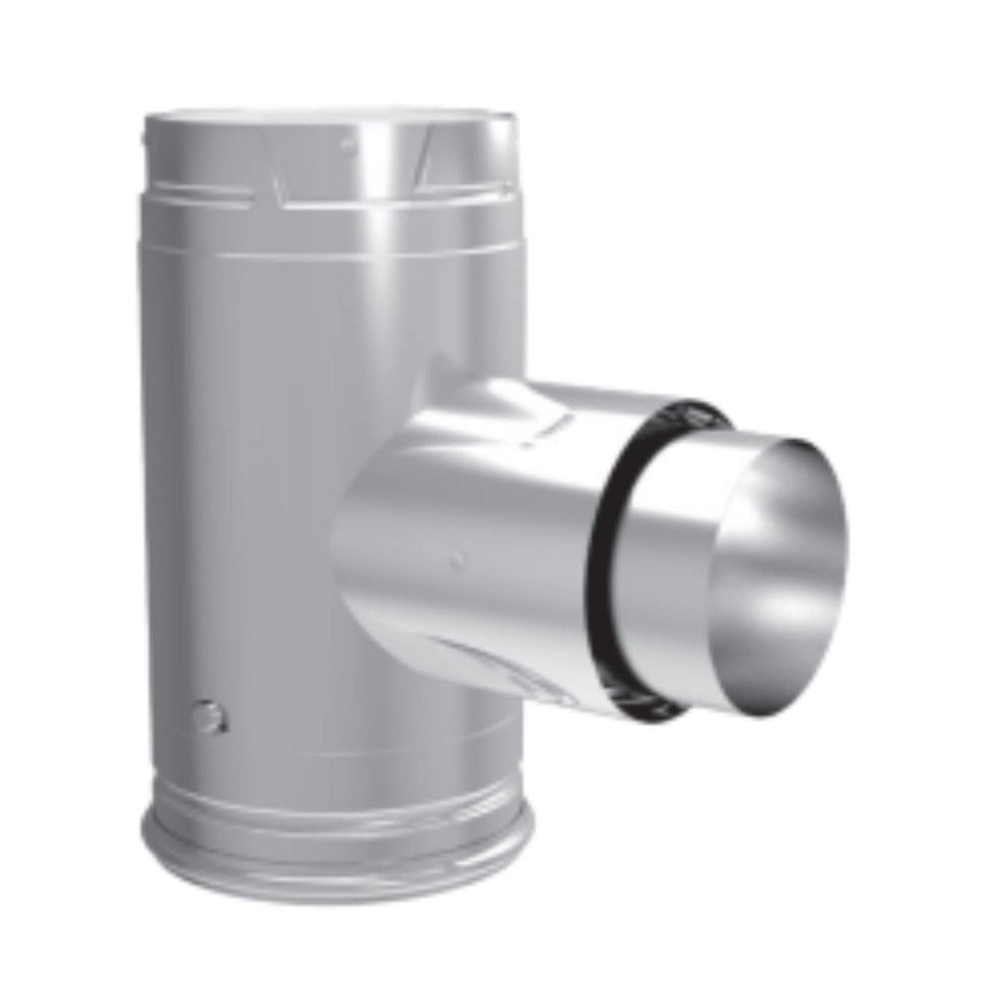 Security Chimneys Secure Pellet 4" Diameter Adapter Tee with Clean-Out Tee Cap