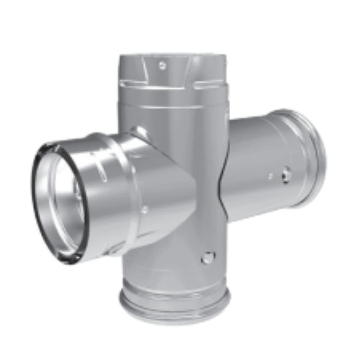 Security Chimneys Secure Pellet 4.63" Diameter Double Tee With Clean-Out Tee Cap