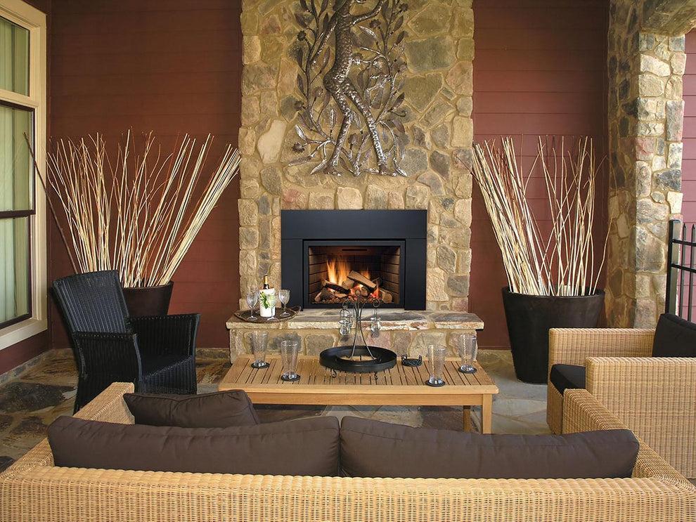Sierra Flame by Amantii Abbot 30" Direct Vent Propane Gas Fireplace Insert With Ceramic Brick Panles & Log Set