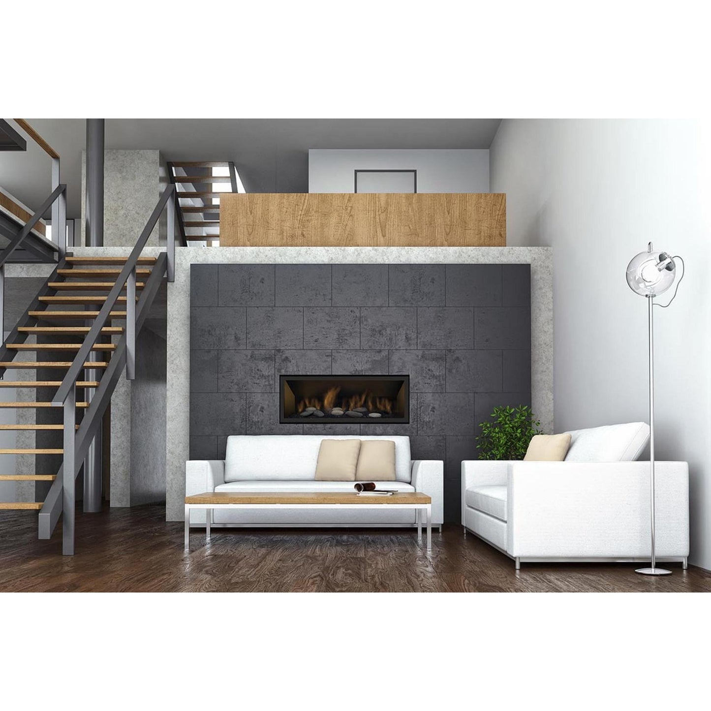 Sierra Flame by Amantii Lamego 45" Direct-Vent Zero Clearance Contemporary Electronic Ignition Propane Gas Fireplace