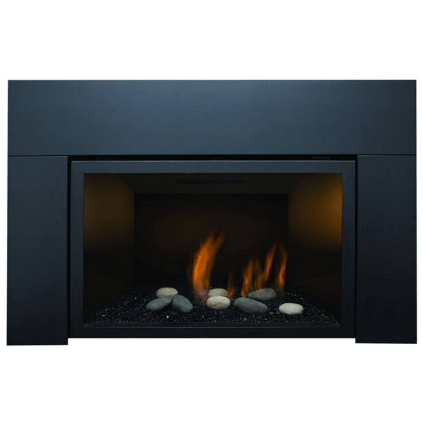 Sierra Flame by Amantii Standard Black 3-Sided Surround for Abbot Fireplace - 40" W x 28" H