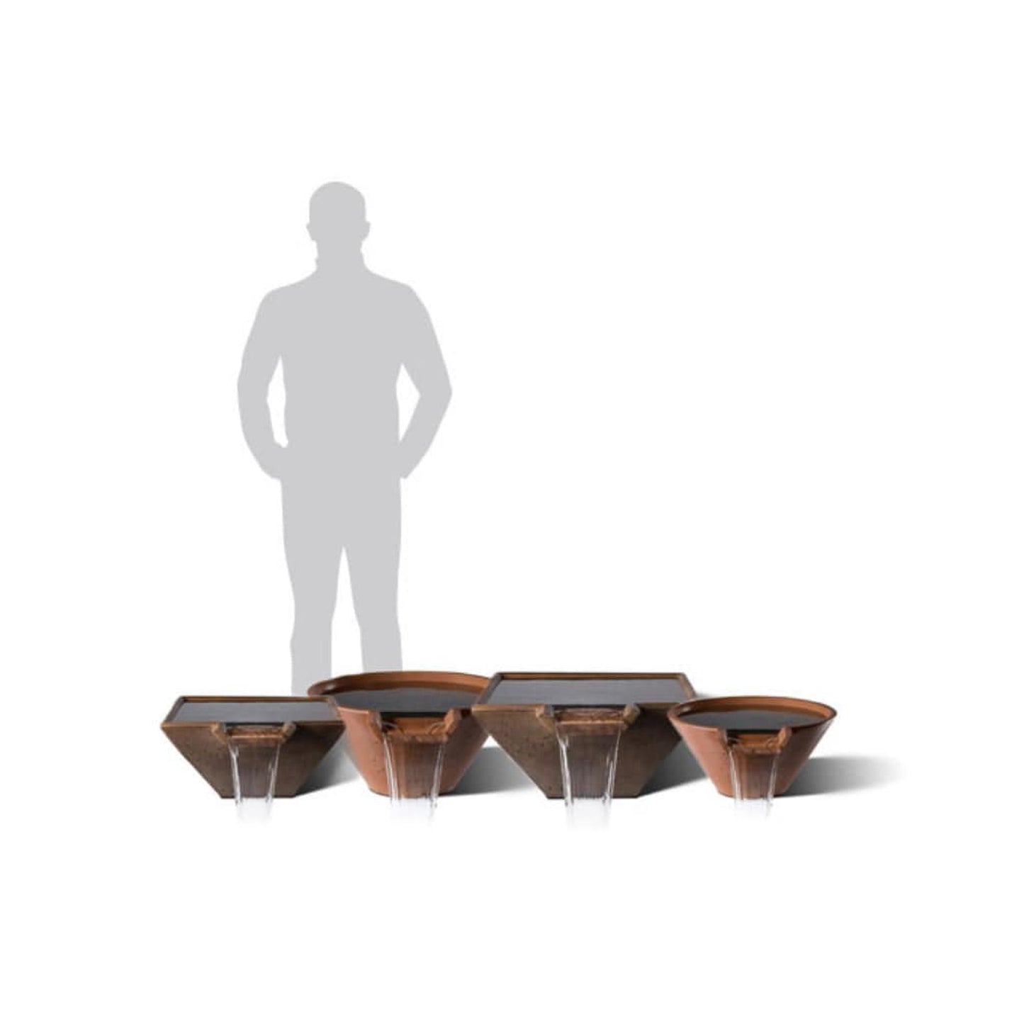 Slick Rock Concrete 22" Cascade Square Water Bowl