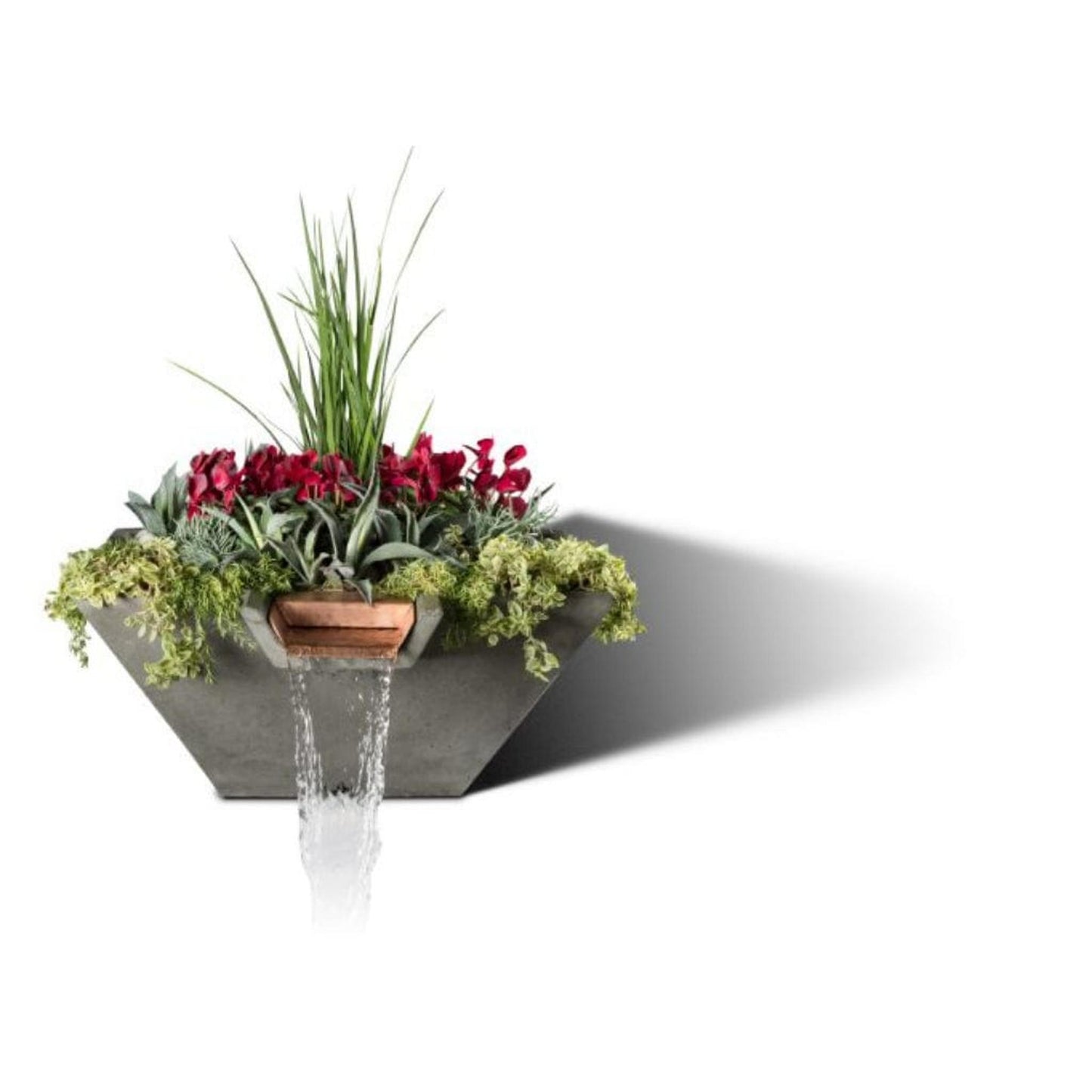 Slick Rock Concrete 22" Cascade Square Water and Planter Bowl