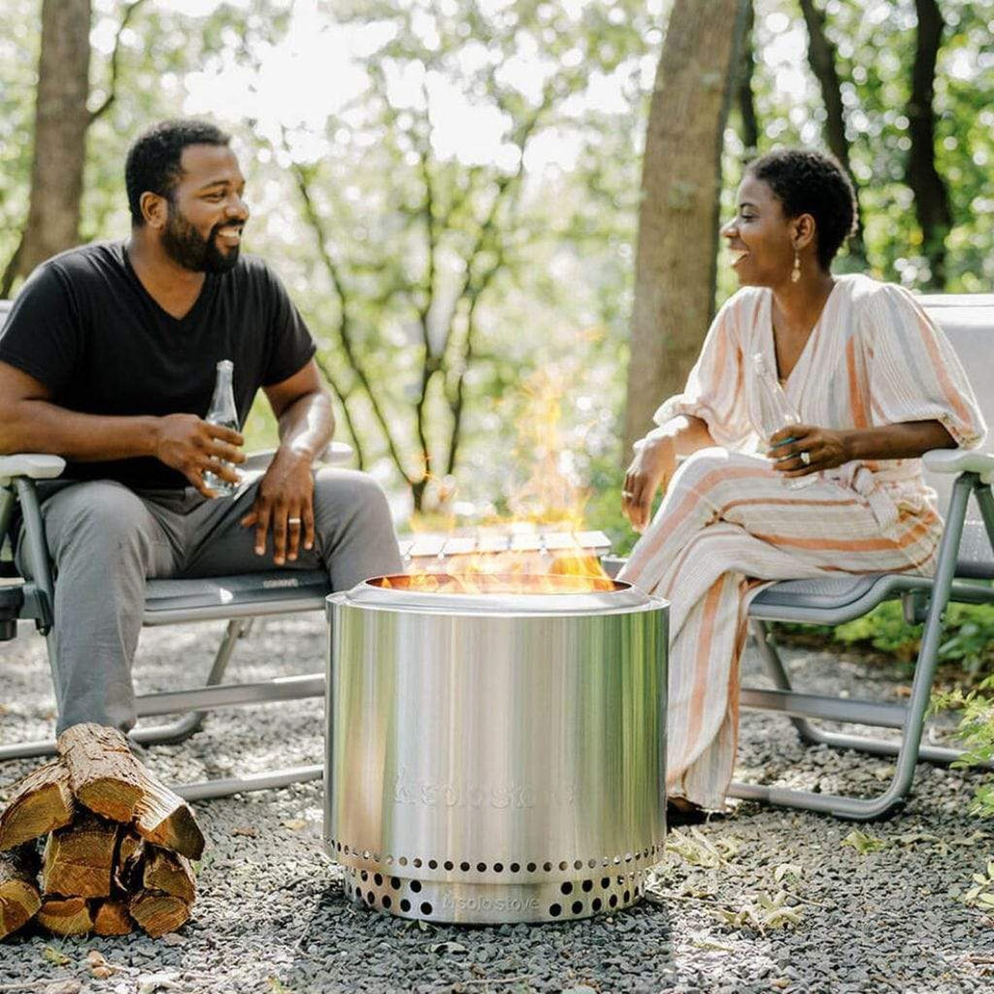 Solo Stove 19 1/2" Stainless Steel Bonfire Wood Burning Fire Pit with Stand