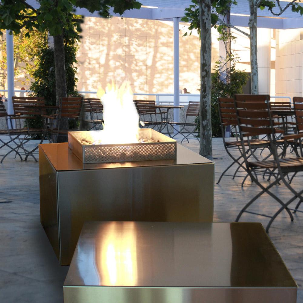 Spark Fireplaces 34" Stainless Steel Outdoor Natural Gas Fire Cube