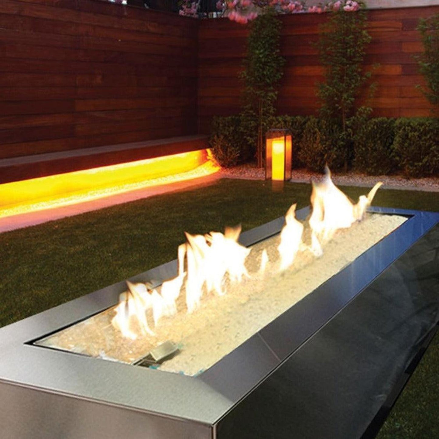 Spark Fireplaces 72" Stainless Steel Outdoor Natural Gas Fire Table with Electronic Ignition