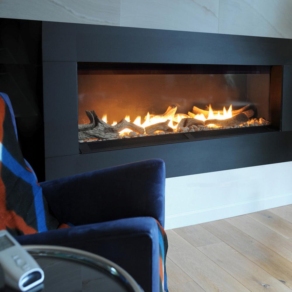 Spark Fireplaces Fire Ribbon 19W 73" x 16" Direct Vent Single Vu Natural Gas Fireplace with Safety Screen