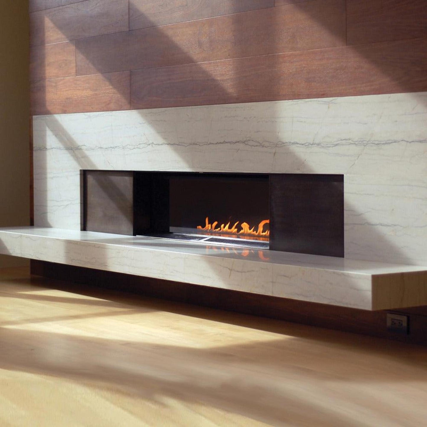 Spark Fireplaces Fire Ribbon 48E 49" x 14" Direct Vent Single Vu Natural Gas Fireplace with Safety Screen