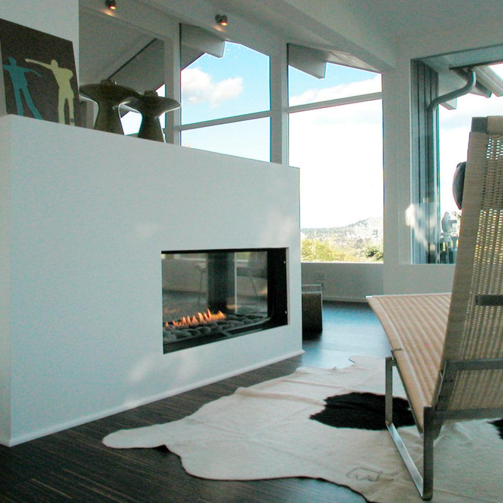 Spark Fireplaces Fire Ribbon 92E 36" x 17" Direct Vent Tri Vu Natural Gas Fireplace with Safety Screen