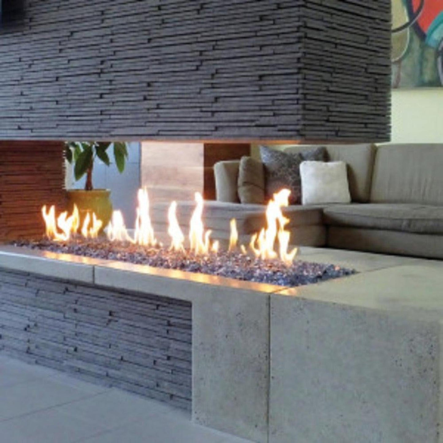Spark Fireplaces LBS Series 48" x 6" Indoor Linear Propane Gas Burner System with Electronic Ignition