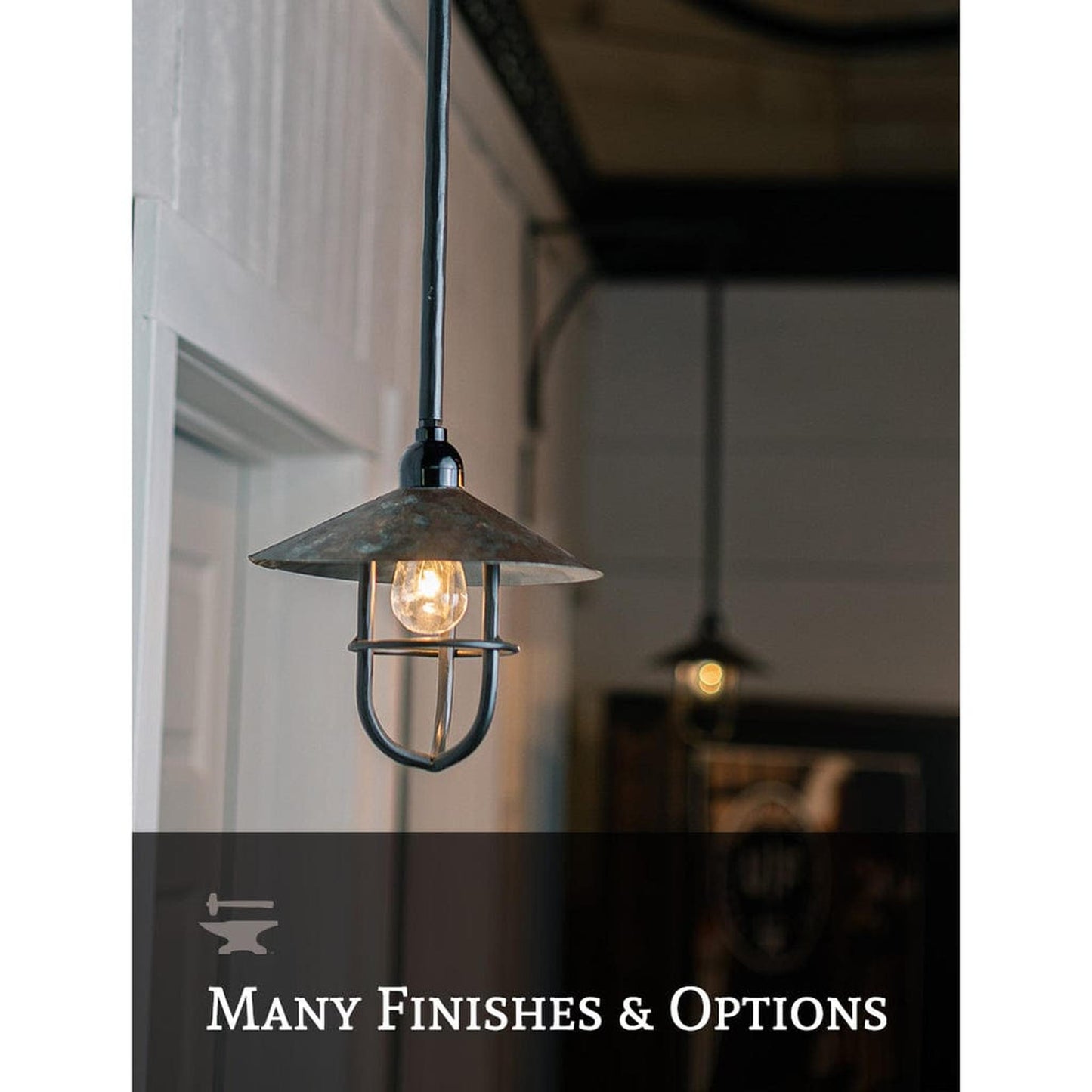 Stone County Ironworks 10" 980-444 Caddo River Caged Pendant Lamp